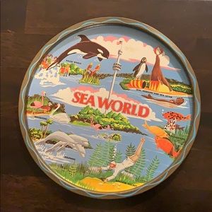 Vintage 1976 Sea World Tin Serving Tray